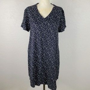 Cloth & Stone Short Dress S Black White Polka Dot V-Neck Hi-Low Tunic